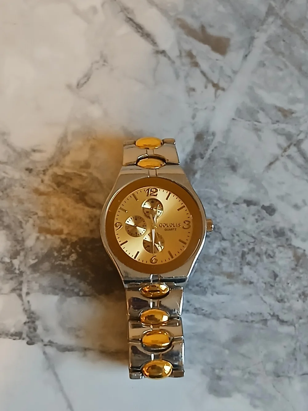 Goldly Tone Dial Stainless Steel Men’s Watch